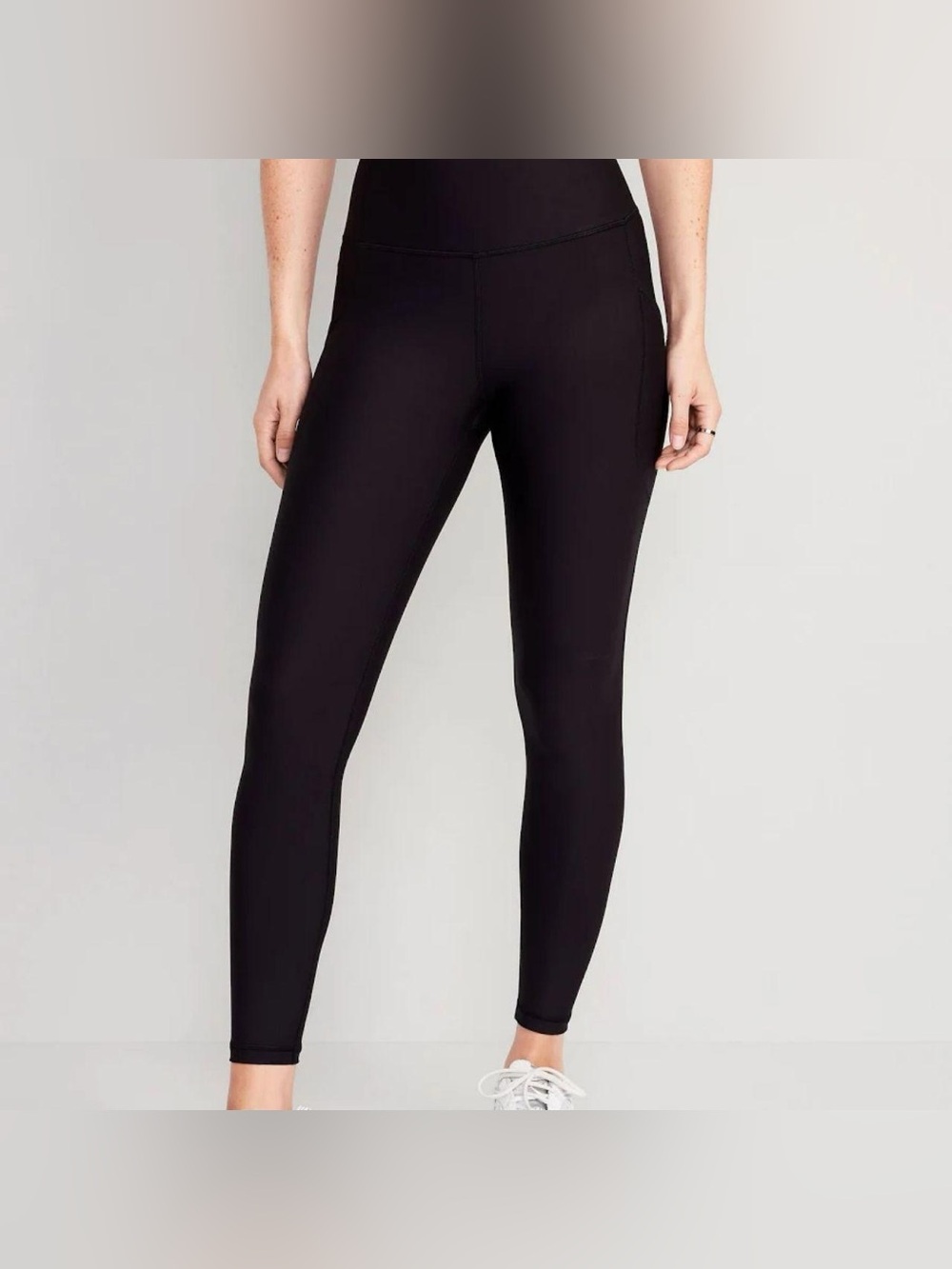 Old Navy Women's High-Waisted PowerSoft Pocket Leggings Black SZ L